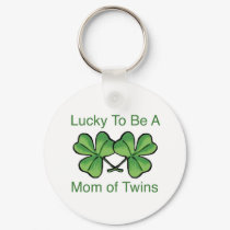 Lucky To Be Twin Mom keychains