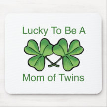 Lucky To Be Twin Mom Mouse Mat