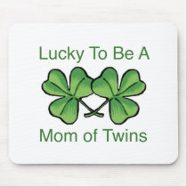 Lucky To Be Twin Mom Mouse Mat