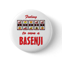 Lucky to Own a Basenji Fun Dog Design Pinback Button