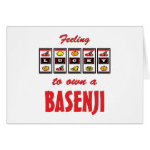 Lucky to Own a Basenji Fun Dog Design Greeting Card
