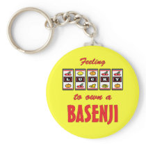 Lucky to Own a Basenji Fun Dog Design Key Chain