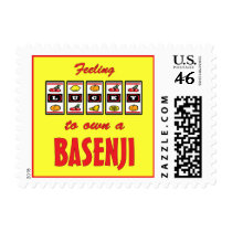 Lucky to Own a Basenji Fun Dog Design Postage Stamps