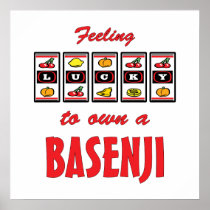 Lucky to Own a Basenji Fun Dog Design Posters