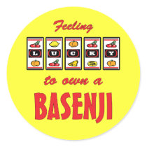 Lucky to Own a Basenji Fun Dog Design Round Sticker