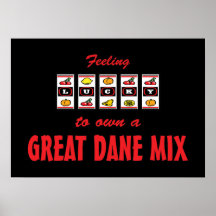 Lucky to Own a Great Dane Mix Fun Dog Design Print