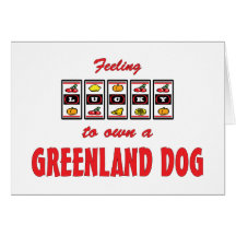 Lucky to Own a Greenland Dog Fun Dog Design Cards