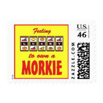 Lucky to Own a Morkie Fun Dog Design Stamps