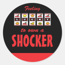 Lucky to Own a Shocker Fun Dog Design Round Stickers
