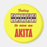 Lucky to Own an Akita Fun Dog Design Magnets