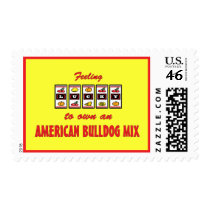 Lucky to Own an American Bulldog Mix Fun Design Postage Stamps