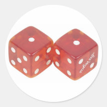 Lucky Wedding Dice Round Stickers