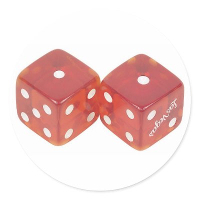 Lucky Wedding Dice Round Stickers by TheBridalShop