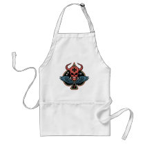 Lucky Winged Maltese Devil Skull of Spades Apron
