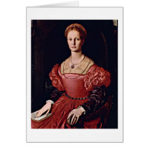 Lucrezia Panciatichi Portrait By Angelo Bronzino Card