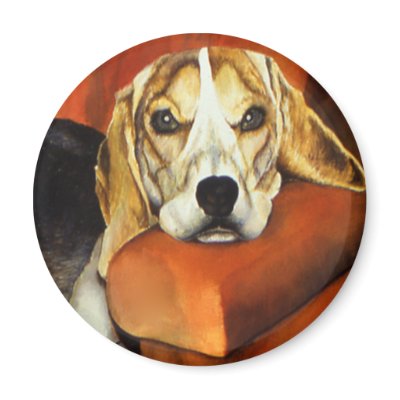 Lucy Beagle Magnet by artbyjolyn
