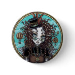 "Lucy" Steam Punk Air Balloon Fairy Art Button
