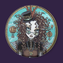 "Lucy" Steam Punk Air Balloon Fairy Art Magnet magnets