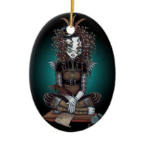 lucy, steam, punk, fairy, faerie, aviatrix, aviator, top, hat, victorian, fantasy, art, myka, jelina, mika, faeries, Ornament with custom graphic design