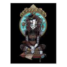"Lucy" Steam Punk Balloon Fairy Art Postcard