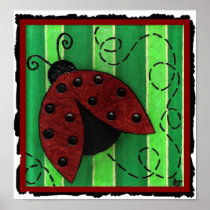 Lucy the Ladybug - folk art print