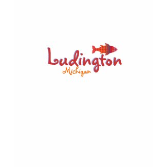 Ludington, Michigan - with Vibrant Fish Icon shirt