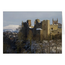 Ludlow Castle with Clee Hill Behind. Greeting Card