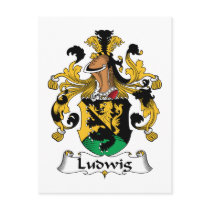Ludwig Family Crest postcards by coatsofarms Ludwig Family Crest postcards