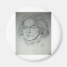 Ludwig van Beethoven Charcoal Portrait Magnet