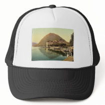 Lugano, the quay, and San Salvatore, Tessin, Switz Hat