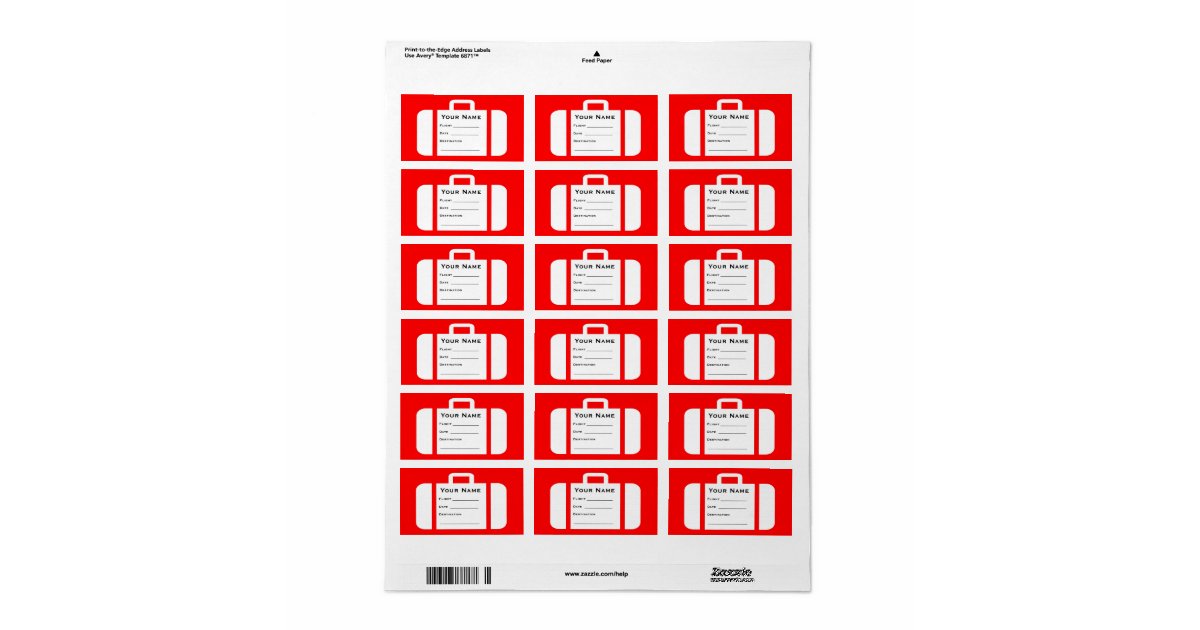 Luggage Baggage Reclaim Suitcase Label Zazzle