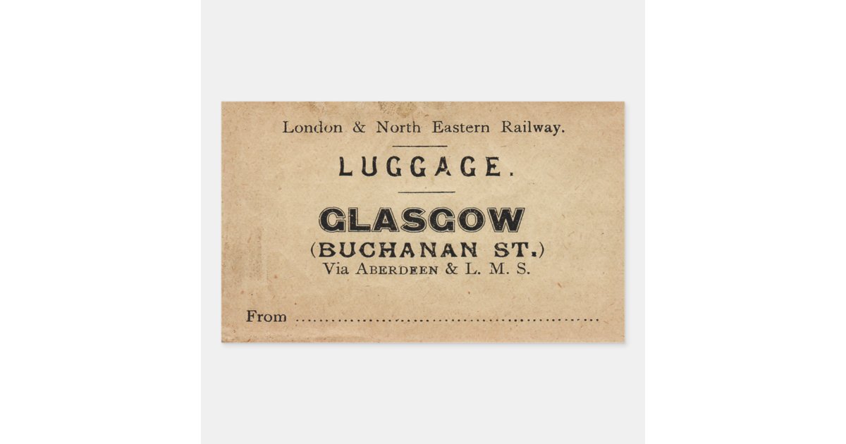 Luggage Glasgow Rectangular Sticker Zazzle