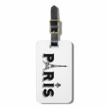 Luggage Tag-black and white-PARIS luggage tags