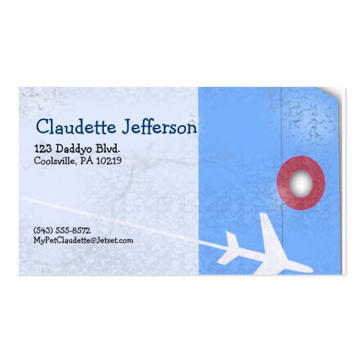 Luggage Tag Style Business Cards (front side)