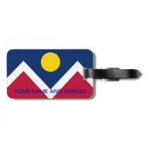 Luggage Tag with Flag of Denver, Colorado luggage tags