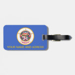 Luggage Tag with Flag of Minnesota, USA