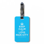 [Crown] keep calm and love man city  Luggage Tags