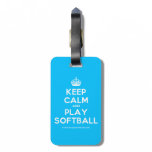 [Crown] keep calm and play softball  Luggage Tags