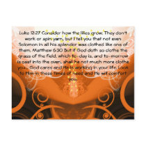Luke 12:27 Consider how the lilies grow. Postcard