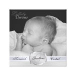 Lullaby Dreams White Ribbon Add Baby Photo Canvas Stretched Canvas Prints