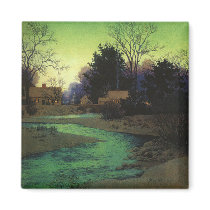 "Lullbrook in Winter", by Maxfield Parrish magnets