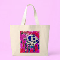 Lulu  Blue Spotted Love Cow Folk Art Bag bags