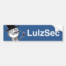 Lulzsec Monocle Man Bumper Sticker (Blue)