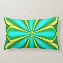 Lumbar Pillow, Abstract Flower, Green Yellow