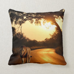 Lumbar Pillow - Lion on the Road