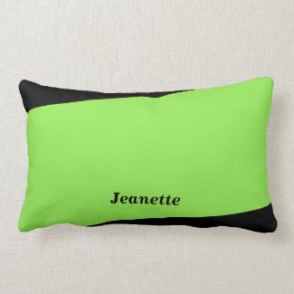 Lumbar Pillow Neon Green Stripe on Black