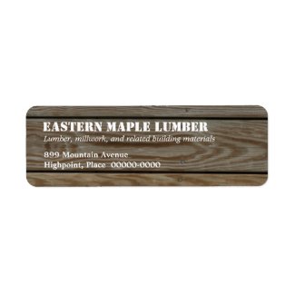 Lumber Return Address Label label