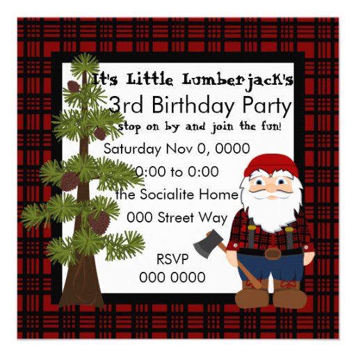 Lumberjack Gnome Custom Invitations
