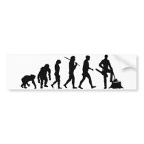Lumberjack tree feller loggers bunyan evolution bumper stickers