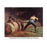 Lumberjacks Sawing Wood By Millet Jean-Francois Post Card